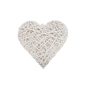 hasított vessző szív fehér 58 cm