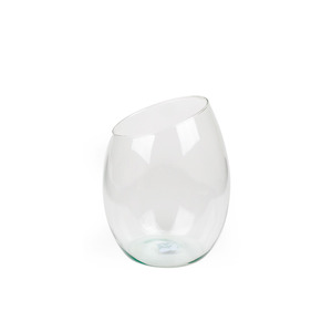csapott tetejű üveg váza 14,5x 20/26cm