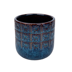 Mosaic kerámia kaspó antikolt kék-barna 12x10,5cm