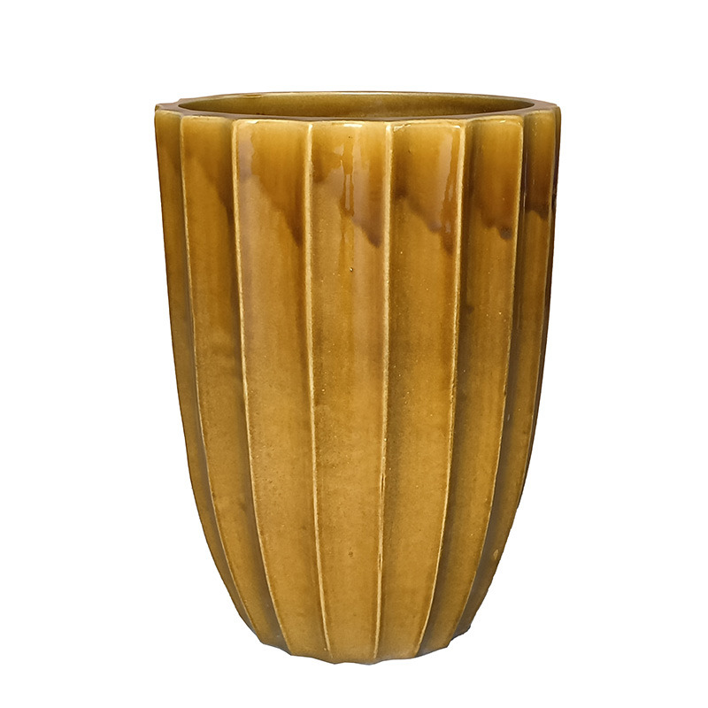 Noble Rib Vase kerámia váza okker 44x59cm