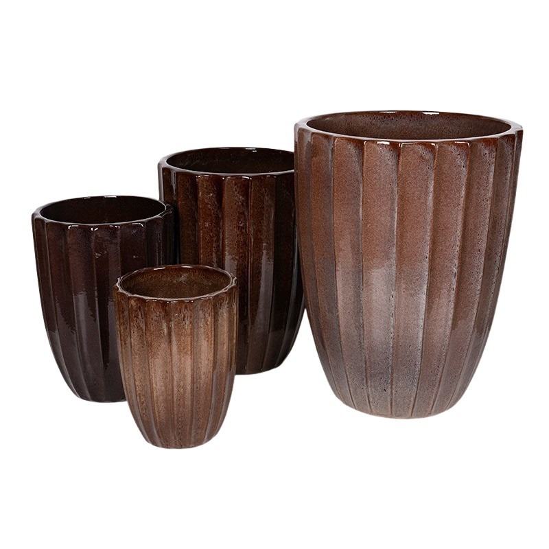 Harlow Vase kerámia váza szett rusztikus barrna 30x39-55x71cm S4