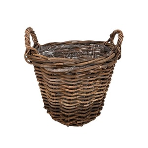 rattan kaspó két füllel barna 40x32/40cm